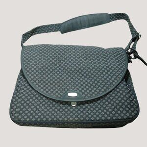 Protocol Black Grey Pattern Messenger Bag Adjustable Strap Multiple Compartments